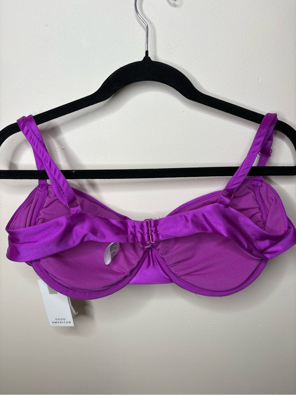 Good American Bright Orchid Ruched Demi Bikini Top Size 5 - Picture 7 of 8